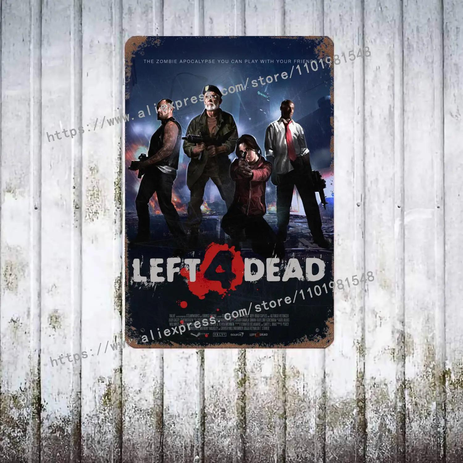 

Left 4 Dead 2 Відеогра Декор Постер Вінтажний Бляшаний Знак Металевий Знак Декоративна Табличка для Пабу Бару Чоловічої Кімнати Клубу Настінна Прикраса 30x40cm(11.8x15.7inch)
