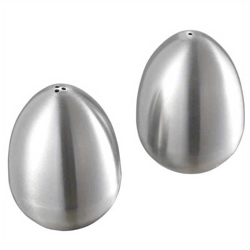 2 Stück/4 Stück Edelstahl Pfefferstreuer Eiform Salzstreuer Set Gewürz Organizer Kochwerkzeuge
