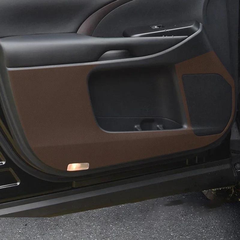 4pcs Leather Car Door Anti-Kick Pad For Toyota Highlander 2017-2021 Sill Guards Protector Mat Anti-Dirty Anti-Collision Stickers
