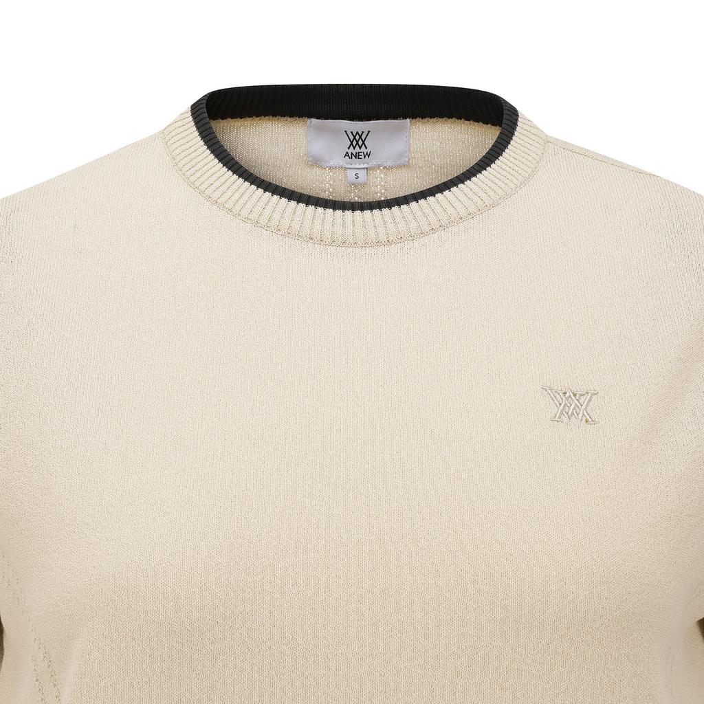 ANEW GOLF Women Solid Short Sleeve Sweater_Be
