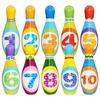 (H0826)Ensemble de quilles 10 quilles colorées en mousse souple 2 boules Jouets d'intérieur à lancer