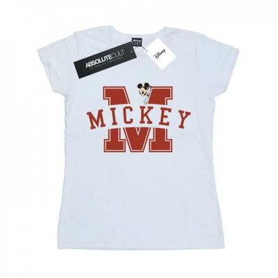 Womens/Ladies Mickey Mouse Letter Peak Cotton T-Shirt