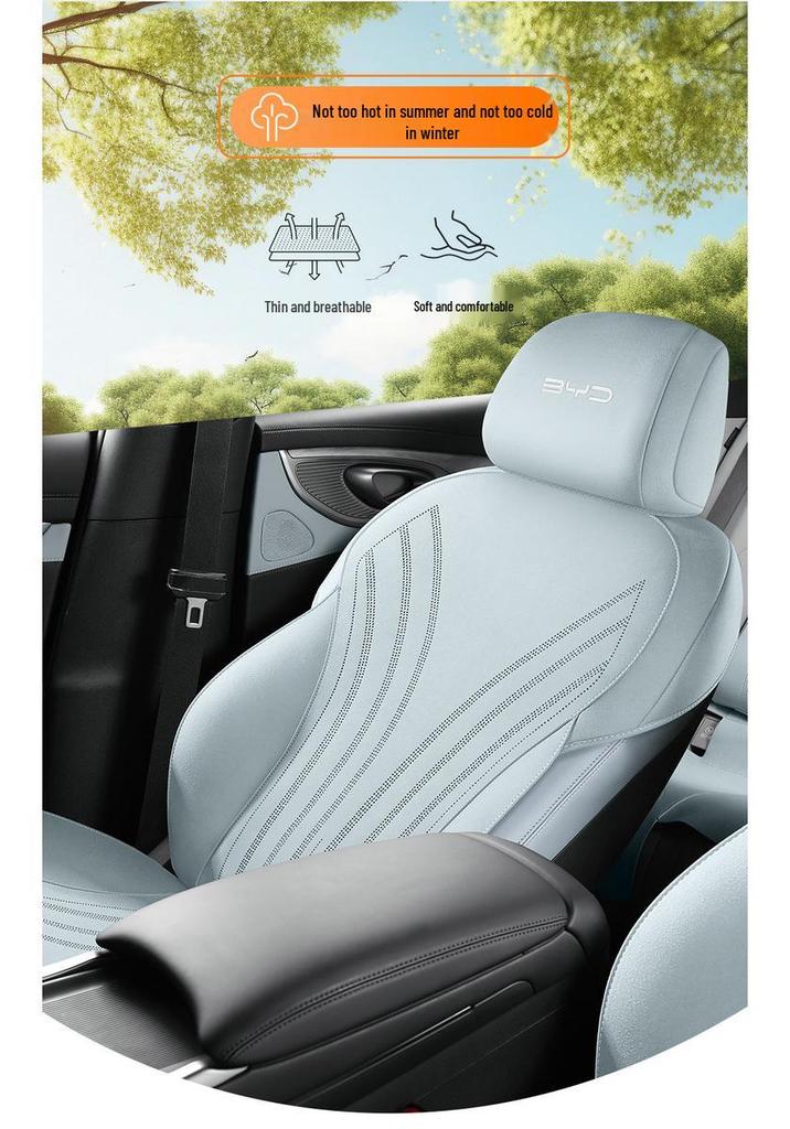 BYD Seal DMI-I Car Seat Cushion: Suede Half-Wrap, Fits 25 Models