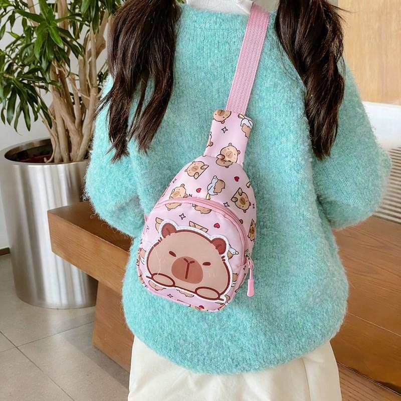 Capybara Printed Shoulder Crossbody Chest Bag Children Outdoor Wallet Leisure