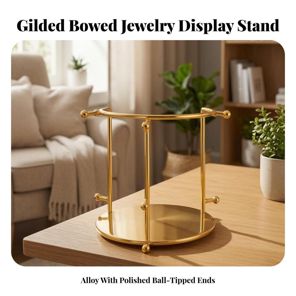 Crown Display Stand Gold-Hued Jewelry Rack Stable for Brides