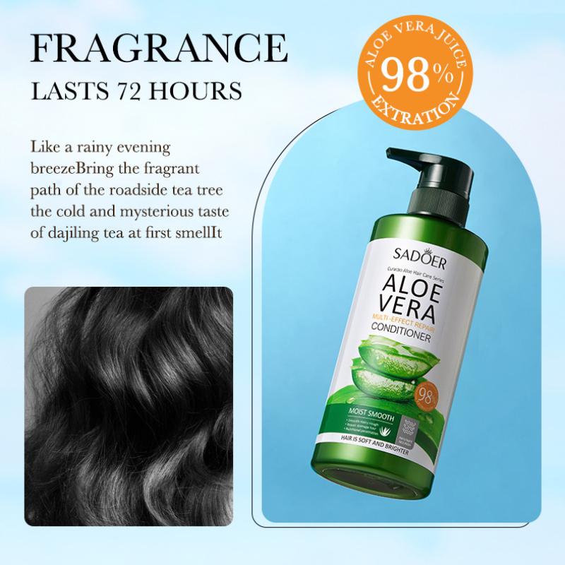Aloë Vera Shampoo 500ml SADOER Hydraterend Reinigend Verfrissend Voedend Haarverzorging
