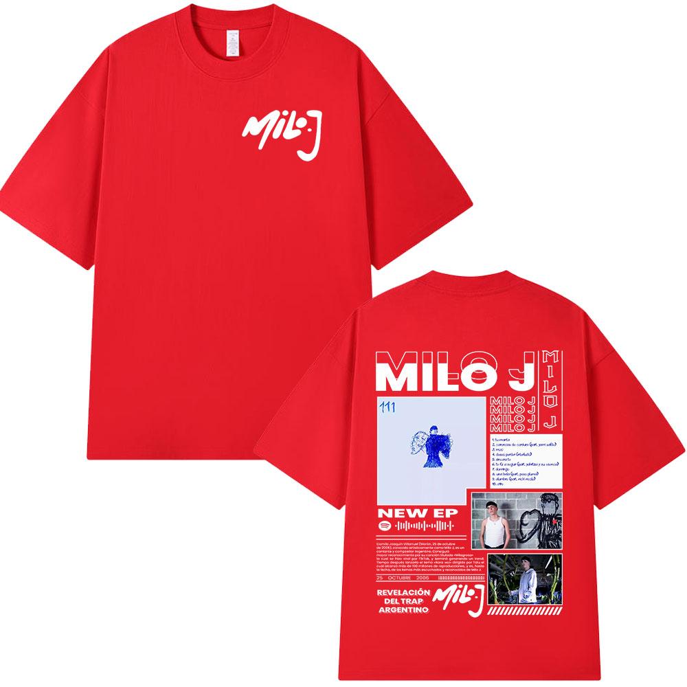 2026 Rapper Milo J 111 Album Graphic Print Tshirts Mens Women Fashion Hip Hop T Shirts Cotton Casual Short Sleeve Tshirt