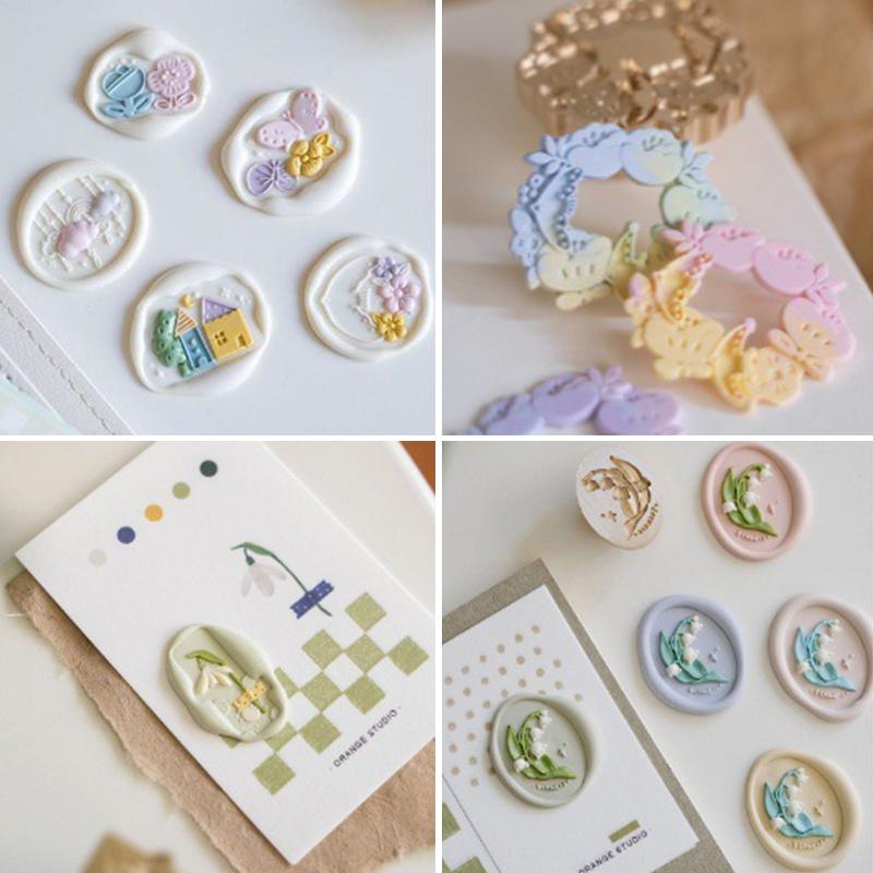 1PC Suzuki Butterfly Cloud House Pattern Seal Head For Scrapbook Sealing Letters Junk Journal