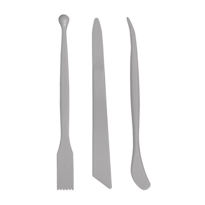 Outil de modelage en plastique gris 6 pointes différentes 3 pièces