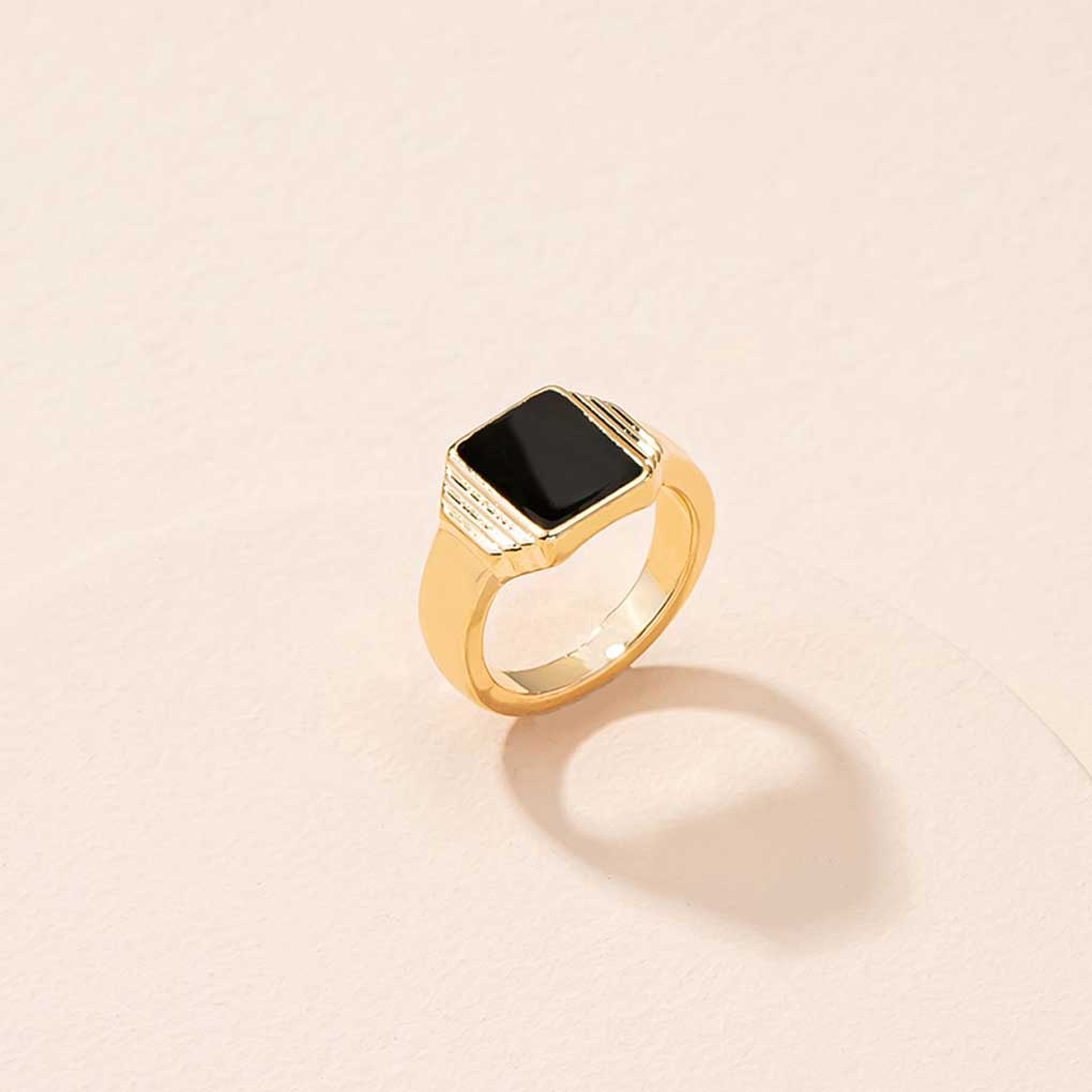 Ladies Geometric Ring Metal Vintage Hiphop Birthday Wedding Party Holiday Beach Date Travel Jewelry for Female