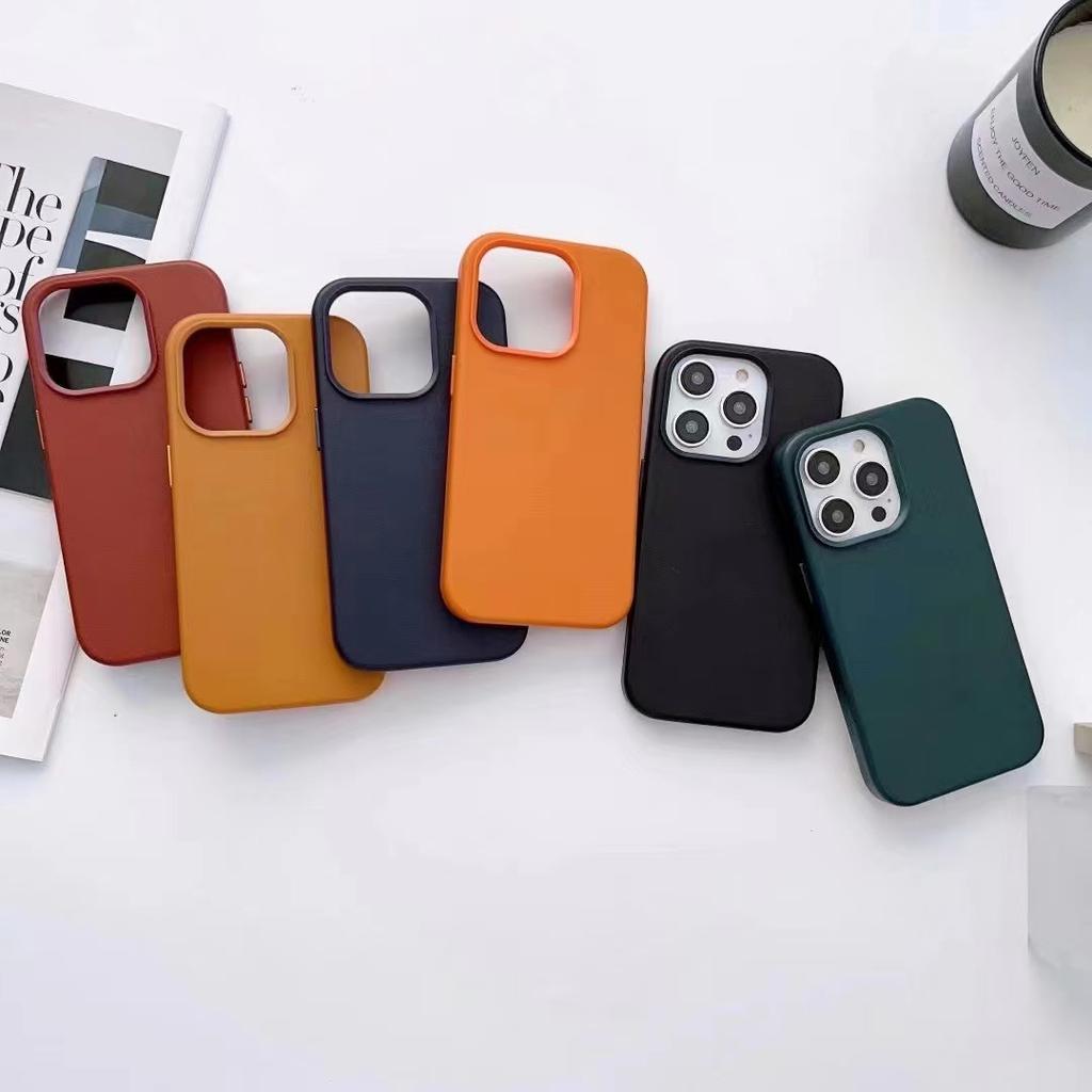 Luxury Leather Case for Apple IPhone 14 15 Pro Max 13 12 13pro IPhone14 Magsafe Case Magnetic Charging Protection Cover
