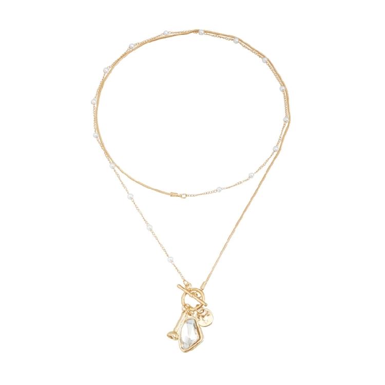 

Reflective Multiangle Crystal Necklace Collarbone Chain With Easy Length Adjustment OT Clasp Fashionable Gift 1