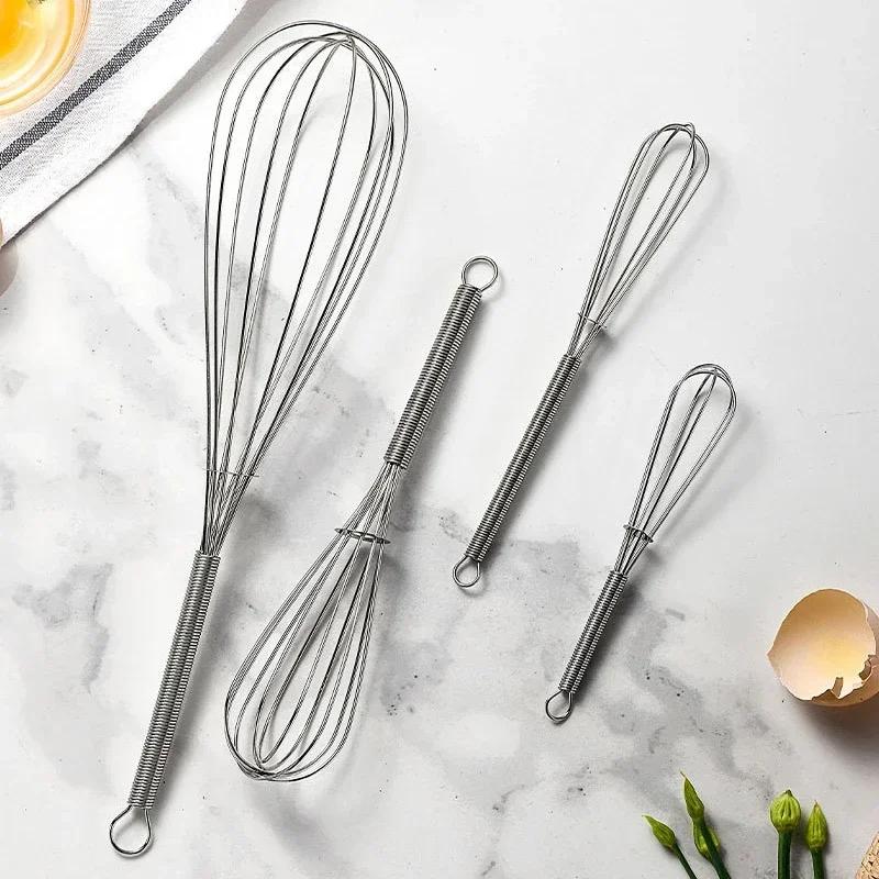 New Multifunctional Rotary Manual Egg Beater Mixer Mini Kitchen Egg Whisk Bake Tool Egg Agitator Stainless Steel Eco-Friendly