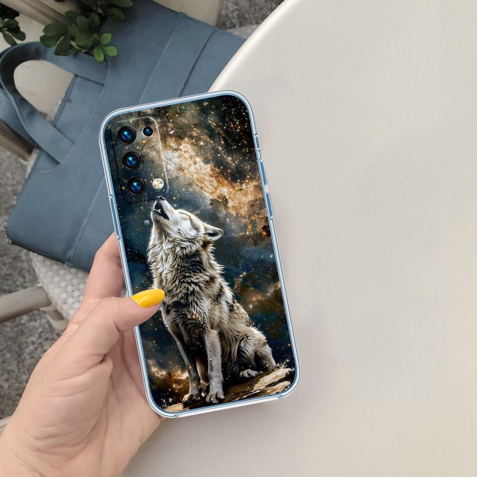 CJ8 Zvířecí Vlk Soft Shell Průhledný Kryt na Telefon pro Motorola Moto Edge 20 30 40 50 S30 Fusion Ultra Pro Neo Lite + G200 G23