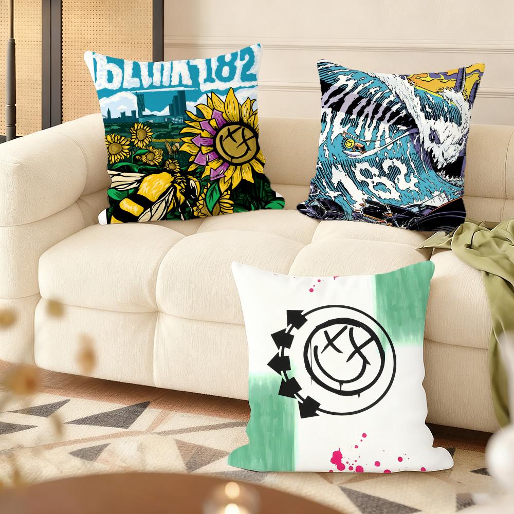 Famous Punk Band BBLINK Cushion Cover Natural Linen Organic Fabric DoubleSided Printing Couch Pillow Covers Home Decor
