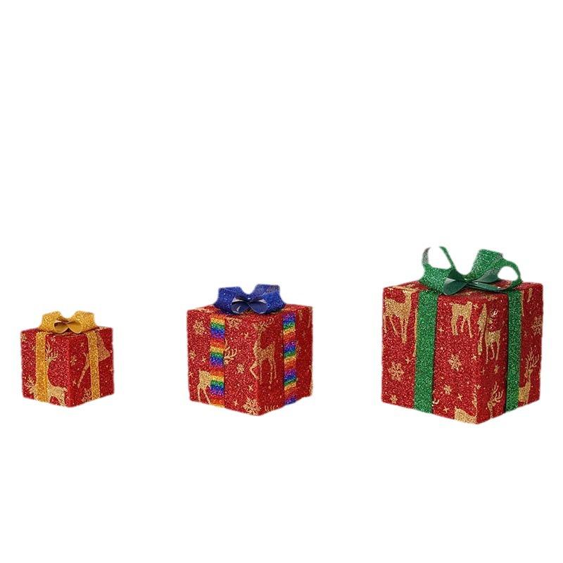 Christmas Gift Box Set: 3-Piece Fairy Light Decorations for Birthday Parties and Ornaments