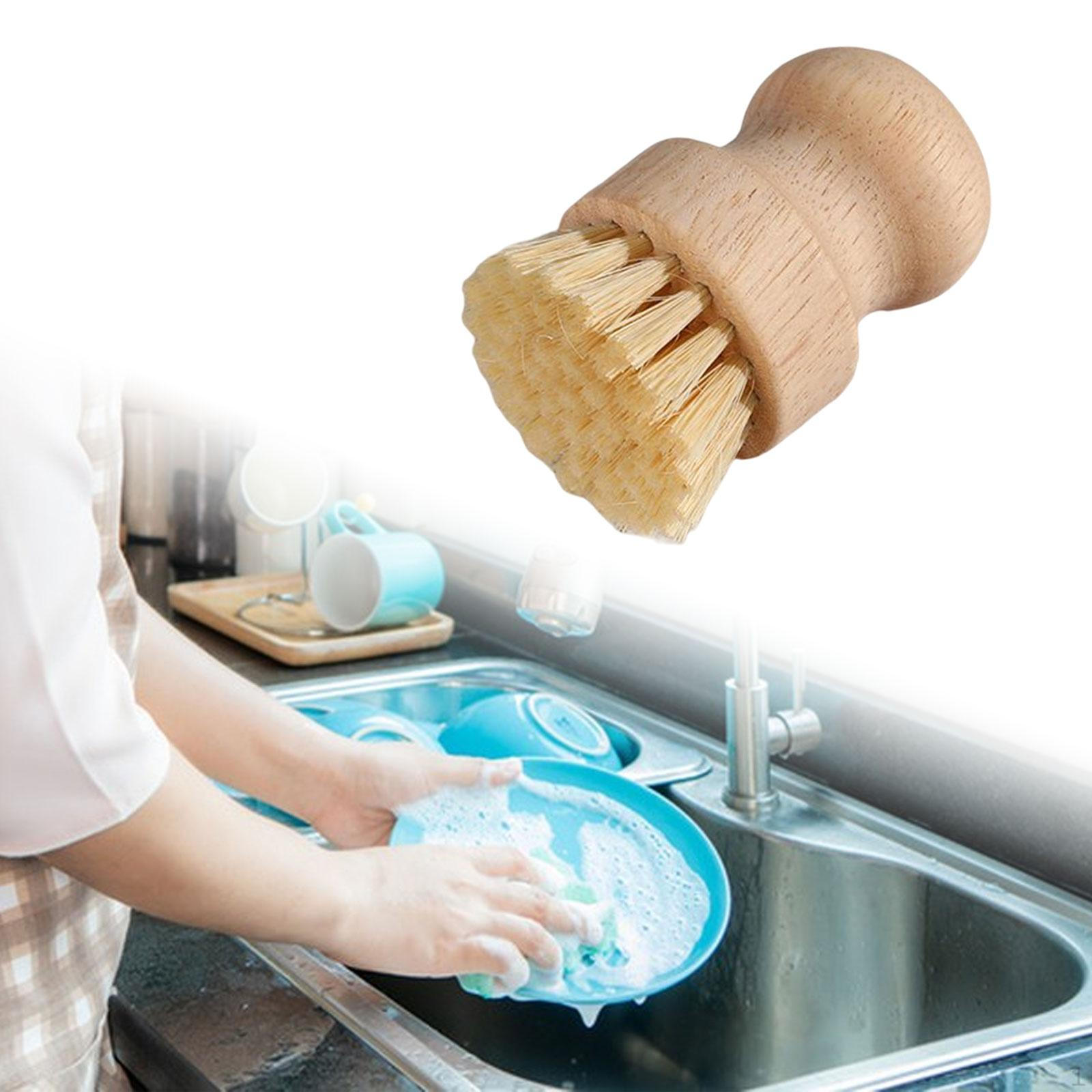 

Kitchen Sink Cleaning Palm Pot Brush Washing Scratch Resistant Bowls dish Scrub for wood short