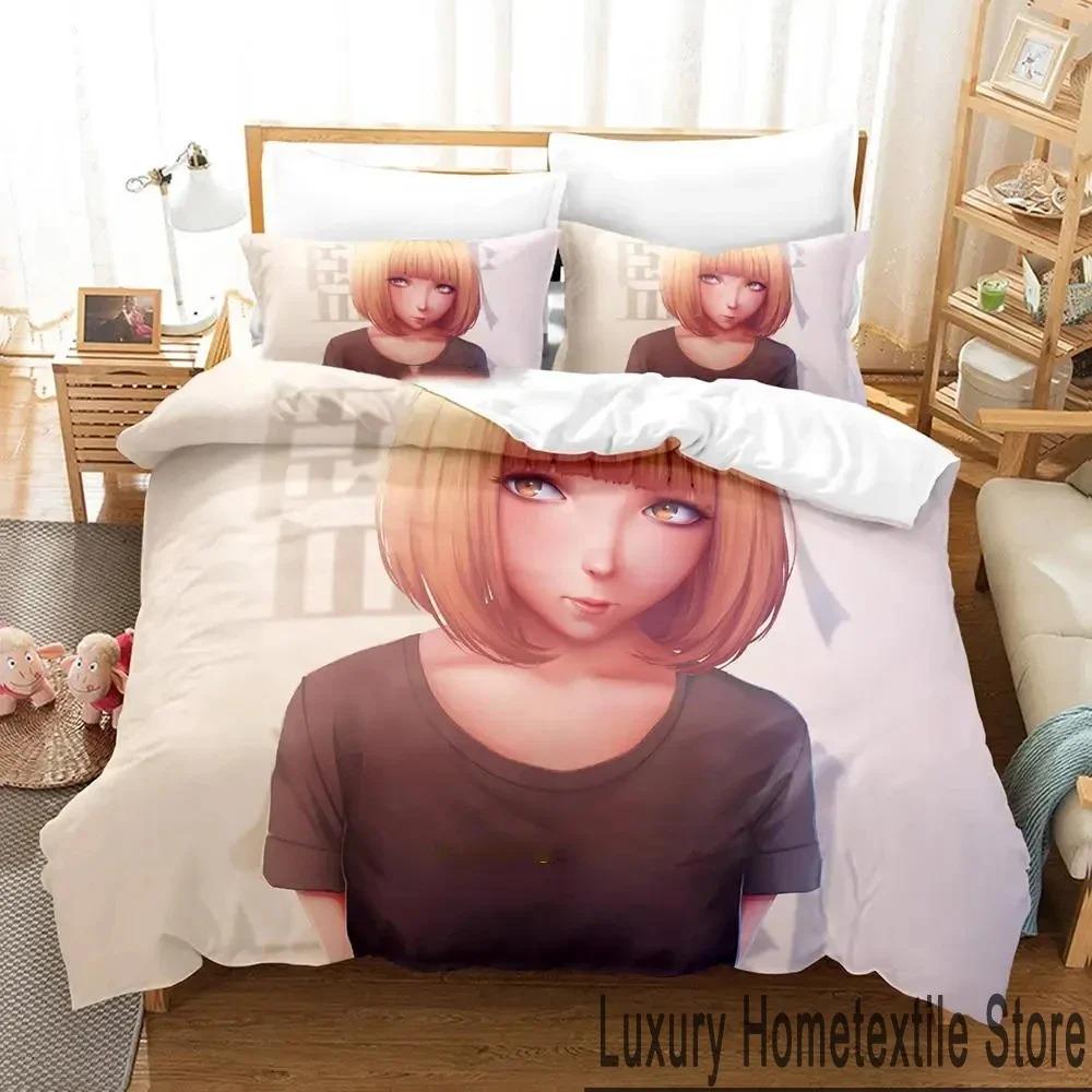 Comfortable Anime Print Duvet Cover Set With Duvet Cover And Pillowcases King Queen Twin Sizes For All Ages