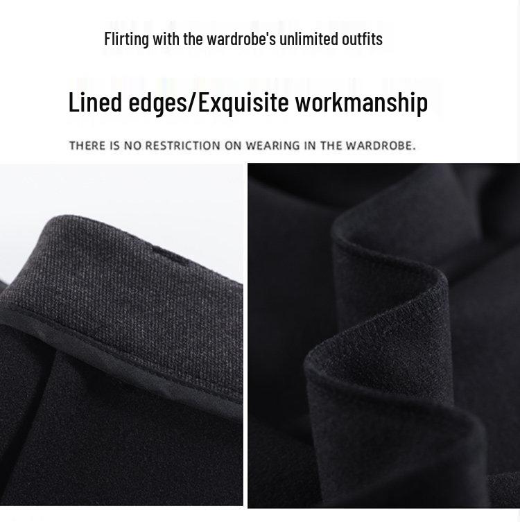 Women's Gray Wool High-Waist Wide-Leg Cropped Pants - Loose Fit, Slimming, Pear Shape, Casual Wear for Spring and Autumn