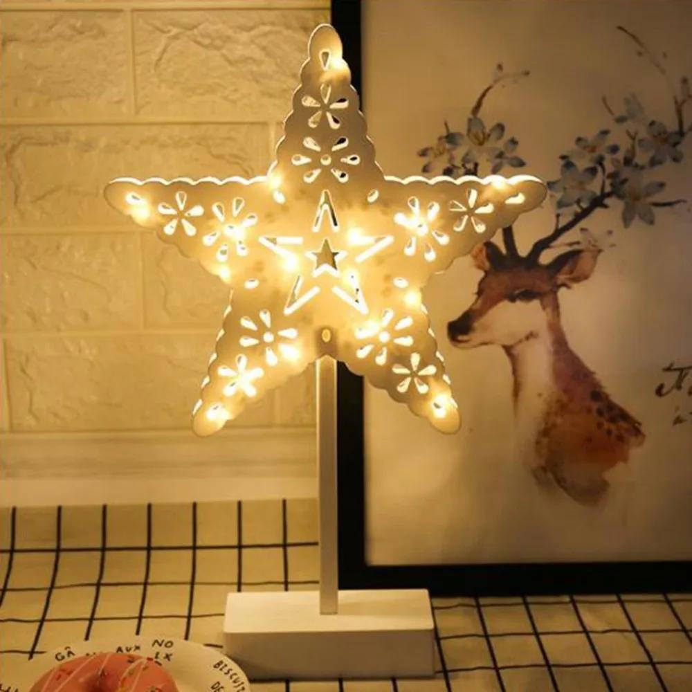 Creative Led Star Shaped Lights Christmas Tree Small Night Lights Love Romantic Bedroom Outdoor Decoration Warm