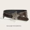 Solid Color Star Buckle Belt Multifunctional Wide Waistband Waist Chain  Women's Accessories