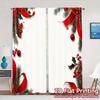 2pcs,Curtains Christmas Bow Holly Berry_a Chic Chic Curtains Prints Light Filtering Curtains All Seasons Perfect for Bedroom,