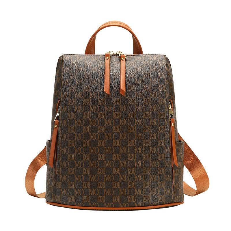 Womens Stylish Large Capacity Laptop Backpack Travel Bag Urban Minimalist PU Shoulder Daily Use