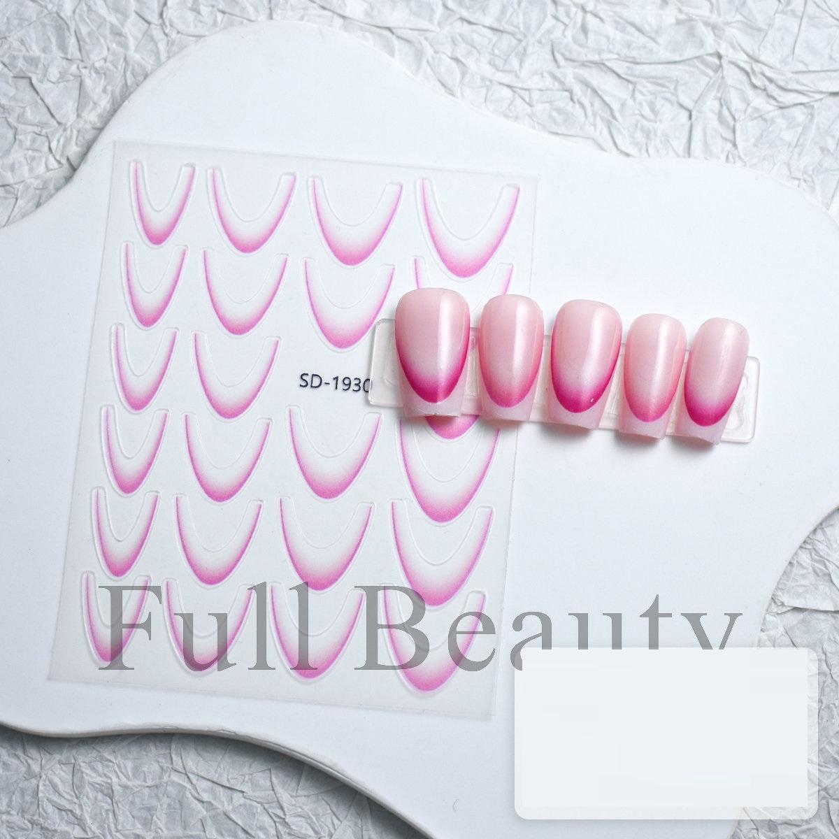 

Французские наклейки для ногтей, наклейки для дизайна ногтей, красочные слайдеры, декор для маникюра