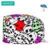 Women's Long Hair Medical Scrub Cap Dental Anesthesia Skeleton OBGYN Print Surgical Hat Adjustable Euro Style for Nurse Doctor