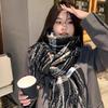 Scarf Women's Winter High-end Feeling Korean Version Plaid Versatile Warm Atmosphere Feeling Red Scarf Shawl Imitation Cashmere Scarf
