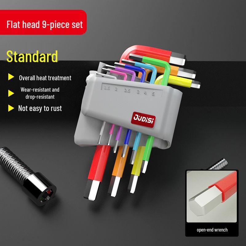 Colored Hex Wrench and Screwdriver Set - 6-Point, Multifunctional Tool with Extended Keys