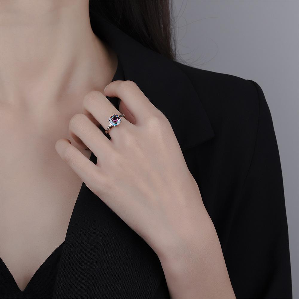 925 Silver Colour Zircon Open Rings For Women Engagement Luxury Jewelry Gift Female Jewellery