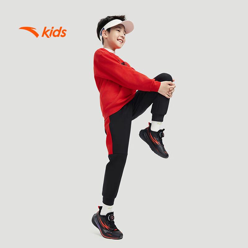 Anta Boys' 2024 Winter Fleece-Lined Knitted Sports Pants