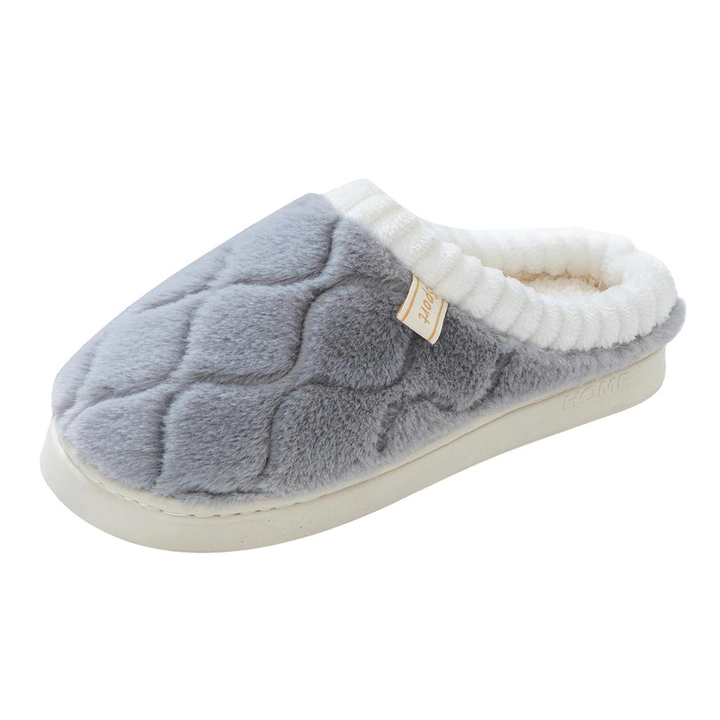 Women's Fashionable Diamond Shaped Cotton Slippers With A Poop Like Feel For Indoor Home Warmth House Slippers Women Washable