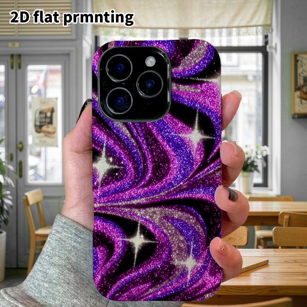 Phone Case: 2D Flat Design Suitable for iPhone 18 17 16 15 14 13 Pro Film Protective Case, Couple Style, Swirl Galaxy, Christmas and Halloween Holiday