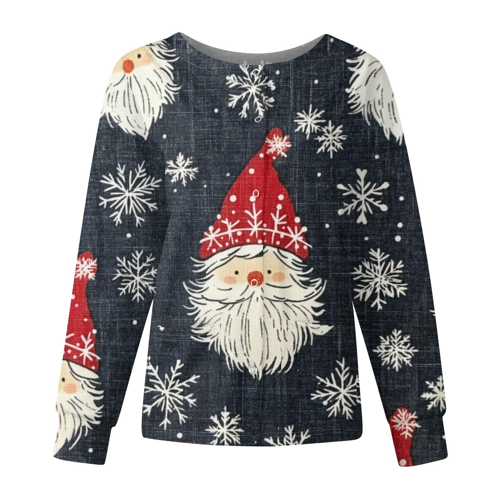 

Женские топы с длинными рукавами и карманами, рабочий воротник-стойка, однобортный защитный комбинезон, куртка, рождественский топ XL