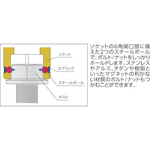 Koken 3/8" (9.5mm) Square Nut Grip Socket, 19mm, 3450M-19