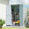 Garden Cabinet Wood Weatherproof Tool Shed with Double Door Magnetic Closure for Garden Terrace 85 X 54 X 170 Cm Gray