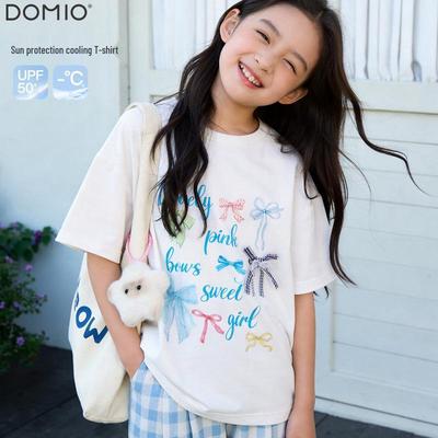 Girls' Stylish White Short-Sleeve Summer T-shirt - Teen & Big Kids Thin Base Layer Top