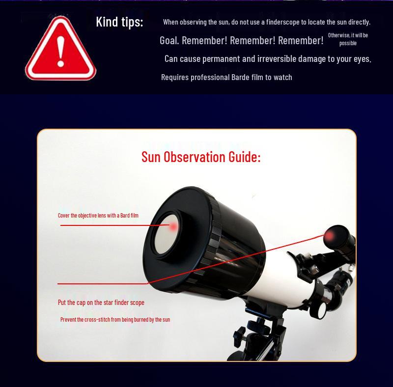 F30070 HD Astronomical Telescope - High Magnification Professional Stargazing Entry Model for Students and Children