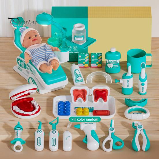 Dentist Kit for Toddlers Smart Dental Chair Playset Rotating Table Operating Light Water Function Educational Pretend Play Toys for Kids 2-4 Early