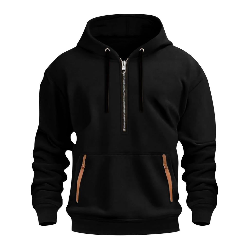Herren Fleece Kapuzenpullover lässiges langärmeliges Sweatshirt