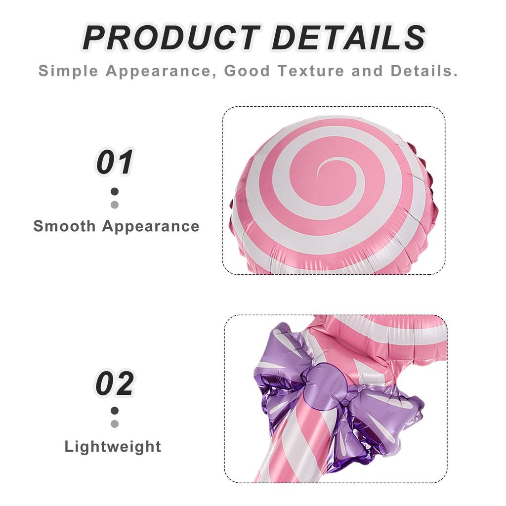 6 Pcs Inflatable Lollipop Decoration Candy Themed Props Balloon Shaped Party Decorations Candyland Birthday Carnival Lollipops