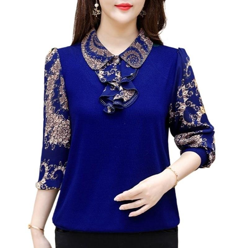 Casual Linen Blend Blouse With Polo Neck And Ruffle Collar For Spring Summer Women