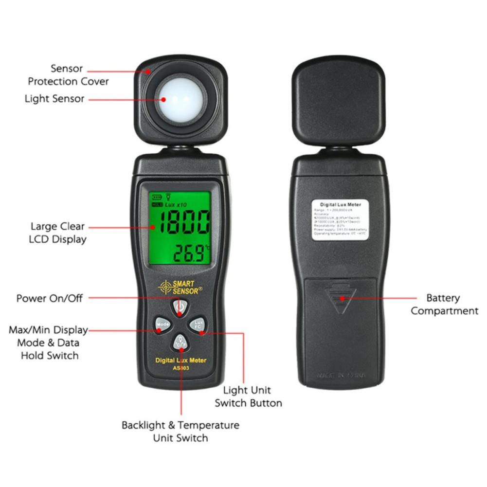 Meter As803 Luxmeter Light Intensity Measurement Light Meter Luminance
