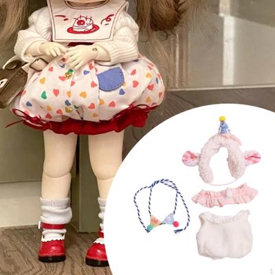 Plüschpuppen-Outfit-Set mit Partyhut für Kindergeburtstagsfeier