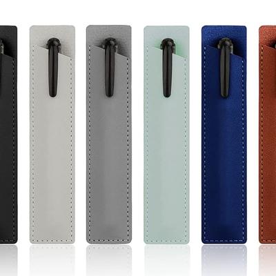 Étui à stylos en cuir PU de couleur unie portable, cadeau publicitaire, sac à crayons, stylo à plume, stylo à bille, étui à stylo résistant aux rayures