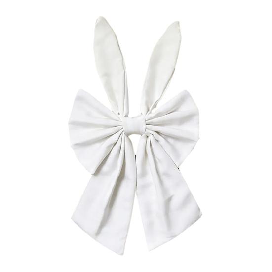 16-tums påskkransrosetter Glad påskkaninöronrosett för trädtopp Dekorativ tygrosett för vårhelg Ytterdörr Vägg Fönster Inomhus Utomhus