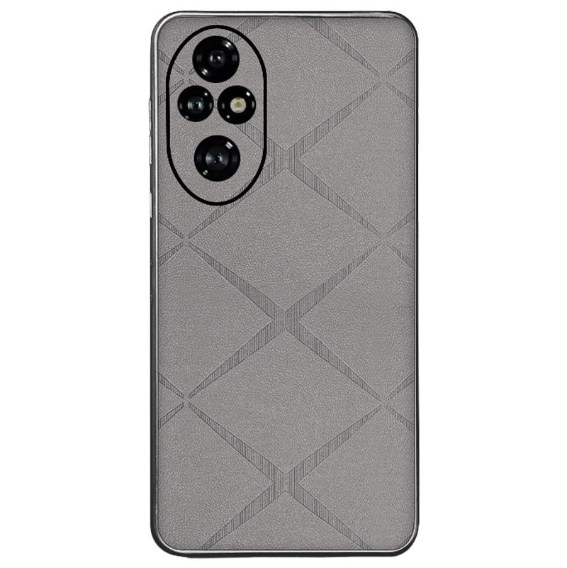 

For Honor 200 Pro 5G Case Precise Lens Protection Leather Back Phone Cover Grey