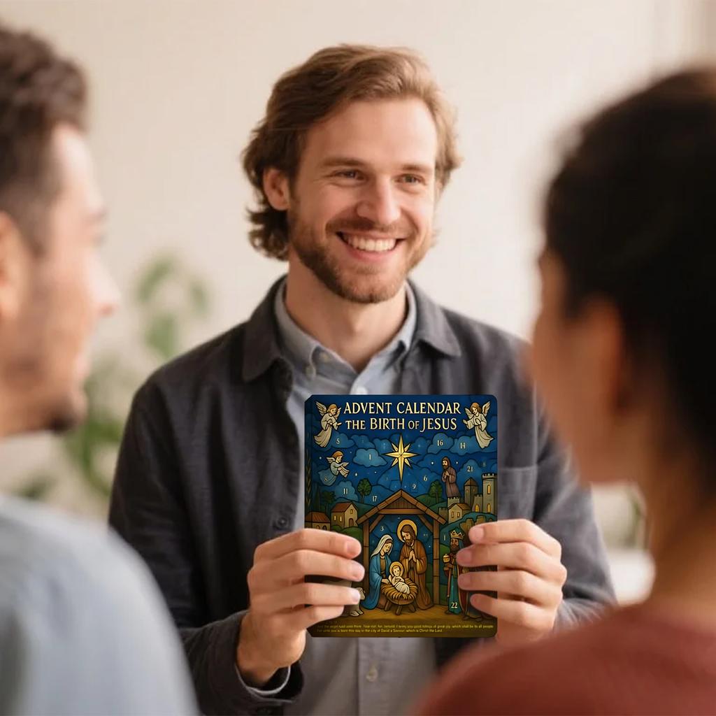 2D Letadlo Adventní kalendář, Odpočítávání do Vánoc pro rodiny, Náboženský sváteční kalendář s denními zamyšleními, Perfektní vánoční dárky pro věřící